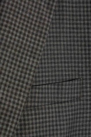 Grey Signature Gingham Slim Fit Suit Jacket
